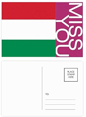 Postkarten-Set Ungarische Nationalflagge Europa Land Miss Postkartenset, Dankeskarte, Versandseite 20 Stück