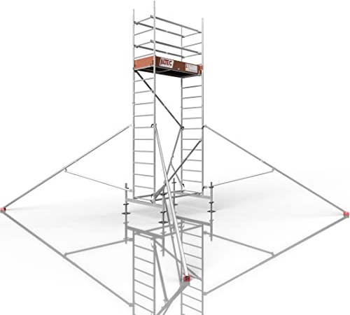 ALTEC Rollfix 1.0 500 | 5m AH | hvst. Fußplatten | Standardtraverse | Dreieckausleger | Made in Germany | TÜV | belastbar 200kg/m² | Alu | Norm - DIN EN 1004-1 | Baugerüst | Fahrgerüst