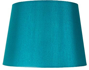 Traditionally Designed Small 8 Lamp Shade in Teal Faux Silk Fabric | 40w Max | 20cm Bottom Diameter by Happy Homewares