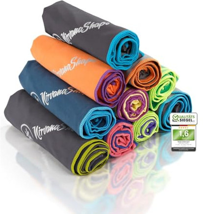 NirvanaShape Serviette Microfibre| Séchage Rapide, Légère, Absorbante | Serviette de Sport/Serviette de Bain de Voyage| Idéal pour Le Sport, Le Plein Air, la Plage, Le Camping et Le Sauna