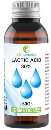 LAKTISCHE SÄURE 80% (LACTIC ACID 80%) - 60 GR - pH-Wert-Kontrolle, Haut-, Körper- und Haarpflege, Peeling-, Verjüngungs- und Aufhellungsbehandlungen, Keratolytikum, Peeling der Haut