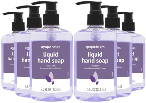 Amazon Basics Original Fresh Liquid Hand Soap with Moisturizers, 7.5 Fl Oz (Pack of 6)