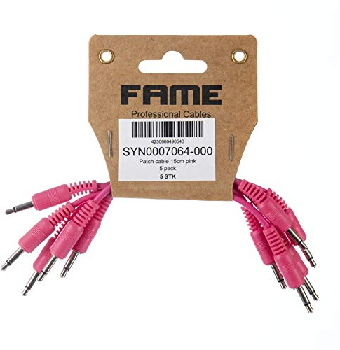 Eurorack Patchkabel 15cm, Modulare Synthesizer Patchkabel, 5er Pack, Pink, 3,5mm Mono-Klinkenstecker, Music Store
