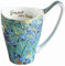 YBK Tech Tasse à café en porcelaine anglaise 473 ml – Design inspiré des peintures de Van Gogh (fleur d'iris)