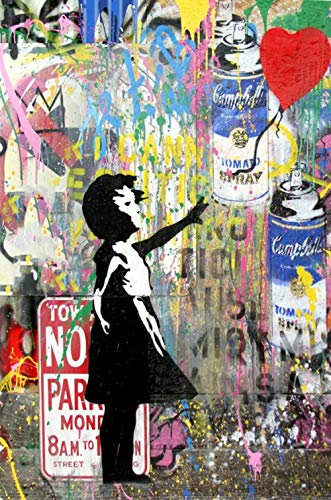 1000 Teile Puzzle Für Erwachsene Holz-Puzzle, Banksy Art Girl Halten Luftballons, Puzzle-Sets Für Familie, Gehirn Herausforderung Puzzles Für Kinder, Eltern-Kind-Spiele, Intelligenz Puzzles, Sehr