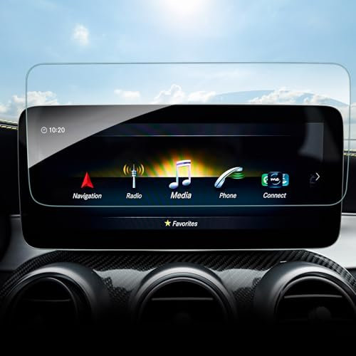 SHAOHAO Mercedes Benz C-Klasse W205 &GLC X253 2019-2022 Auto Navigation Displayschutzfolie für 10,25 Zoll GPS Transparent Schutzfolie, Kratzfest 9H Anti-Fingerprint Gehärtete glas Schutzfolie