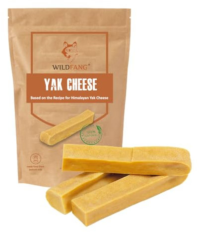 Wildfang® Yak Kaustab Hund – Natürlicher Kaukäse vom Himalaya – Kauspaß für alle Hundegrößen und Welpen – Käseknochen für Hunde – Kauknochen zur Zahnpflege – Käseknochen - 3er Pack - Gr. XL: 140-150 g