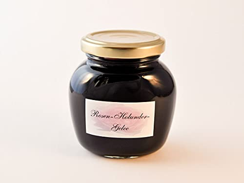 Rosengelee mit Holunder 250 g - Rosen Gelee mit Holunderbeeren -