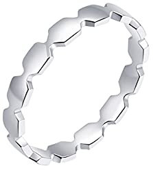 KnBoB Platin 950 Damen Ringe Sechseck Geometrisch Trauringe Hochzeit Gr. 63 (20.1)