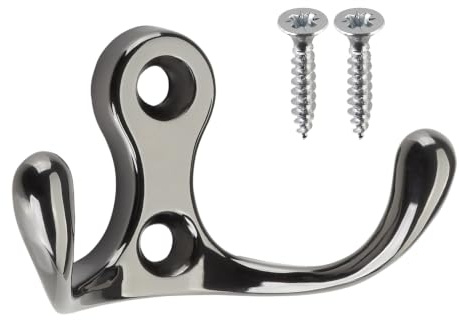 SOTECH Garderobenhaken MAREEN Chrom dunkel 29 x 51 x 23,5 mm BA 17 mm | 2-fach Kleiderhaken Mantelhaken