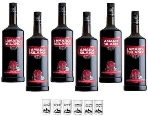 BOSCO LIQUORI AMARO SILANO 1 LT 6 BOTTIGLIE CON 6 BICCHIERI
