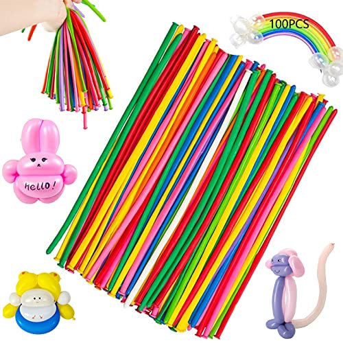Palloncini modellabili,100 Pezzi Lungo Palloncini,Magici Palloncini Lattice,Palloncini Colorati Modellabili,DIY Magici Palloncini per Feste, Compleano, Matrimonio, Anniversario (100)