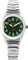 Excellanc Damen-Uhr Edelstahl Zugarmband 19cm ⌀ 28mm 14mm breit silberfarbig grün Luminazeiger gut lesbar 24 Std Anzeige