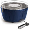 Barbecue da Tavolo Senza Fumo a Carbone con batteria ricaricabile inclusa. Diametro 34 cm. Si Accende in 5 minuti (Blu Oceano)