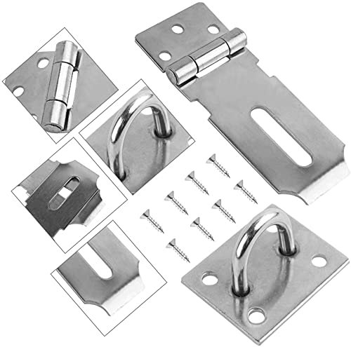 Candado de candado de Acero Inoxidable de 3 Pulgadas Candado de Cierre de Puerta con Tornillos for gabinete de Puerta Jaula de Mascotas