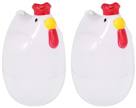 2 x Kükenförmige 1 gekochte Eier-Dampfgarer Stößel Mikrowelle Eierkocher Kochen Küche Gadgets Zubehör