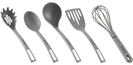 Outwell 651176 Tarsus Kitchen Utensils Set Covered, Aluminum, Black