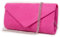 Emila Pochette fucsia scamosciata donna elegante da cerimonia borsa piccola tipo camoscio clutch borsetta a mano con tracolla catena sera matrimonio comunioni battesimi Fuxia primavera estate 2025
