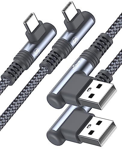 Cavo USB C [3M/Set di 2] angolato 90 gradi di ricarica rapida cavo caricatore USB C 3A nylon intrecciato compatibile con i Phone15 Pro Max,Galaxy S23 S22,so ny Xperia, Huawei,Google Pixel, LG,Xiaomi
