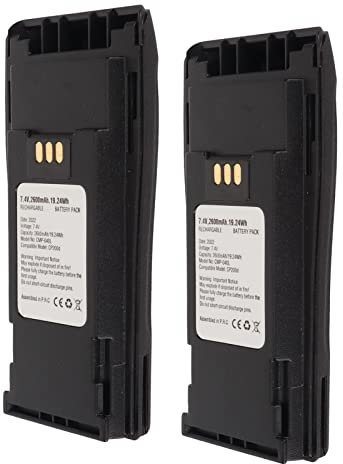 2 Stück 7,4 V 2600 MAh Li Ionen Ersatzakku für CP040 CP150 CP200 CP380, Funkgerät Akku Ersatzteile mit Gürtelclip