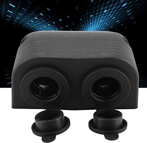 ZY - Toma de mechero de coche para coche, barco, doble puerto, montaje en superficie, 12 V-24 V, moto, ZY