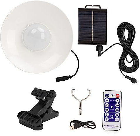 Solar Patio Paraguas Luz Temporización Control Remoto LED Panel Solar Parasol Lámpara Batería Incorporada 3000K Color Cálido