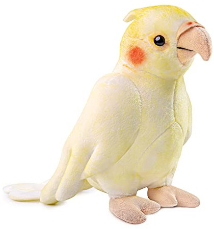 lilizzhoumax Papagei Kuscheltier 20cm/8Zoll Simuliertes Nymphensittich Tier Plüschtier Niedlich Kawaii Realistische Spielzeug Ostern Geschenk für Kinder Jungen Mädchen Gelb