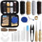 Set da Cucito in Pelle, Kit di Riparazione Tappezzeria, con Filo Cerato, Ago in Pelle, Punteruolo da Cucito, Ditale, Metro a Nastro e Custodia per Artigianato in Pelle