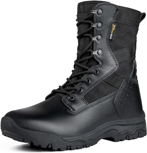 FREE SOLDIER Botas Tácticas para Hombre 8 Pulgadas Botas de Combate Ligeras Botas de Trabajo Militares de Cuero de Ante Duraderas Botas para el Desierto
