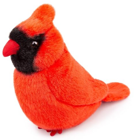 PuffPurrs Roter Kardinalvogel Plüschtier - Realistische nördliche Kardinal-Stofftiere 15,2 cm, weiche Plüsch-Kardinaltierpuppen, niedlicher kleiner roter Kardinal-Plüsch für Ihre Freunde
