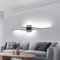 DELIPOP LED Wandleuchte Innen, 27 W Kreative Lang Wandlampe Schwarz Modern, Aluminium Acryl Wandbeleuchteung für Wohnzimmer Schlafzimmer Flur, Schwarz, 89 CM