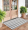 HXJDCL Gestreifter Outdoor-Teppich für Veranda, 61 x 129,5 cm, schwarz und weiß, mehrlagig, Baumwolle, gewebt, waschbar, Überwurf für Flur / Hauseingang