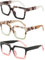 JM 3er Pack Ubergroße Lesebrille Damen, Quadratische Blaulichtfilter Brille +2.00