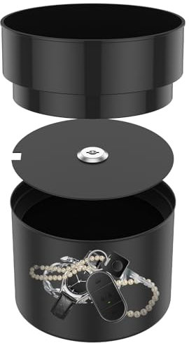 Flower Pot Diversion Safe with Money Bag and Lock, 2 Layer Flower Pot Secret Compartment Decorative Secret Hidden Safe Box Metal Secret Flower Pot for Hiding Cash Jewelry Keys Rings Watches