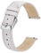 BISONSTRAP Elegante Leder Uhrenarmband, Schnellverschluss, Uhrenarmbänder für Damen und Herren, Kompatibel mit Uhrenanstößen von 14mm, Weiß (Silberne Schnalle)