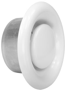 Difusor de ventilacion | Difusor aire acondicionado | Valvula de Techo o Pared para cocina, baño | Rejilla de Ventilación redonda ajustable en Chapa Acero | Boca de extracción (Extracción, ø80mm)