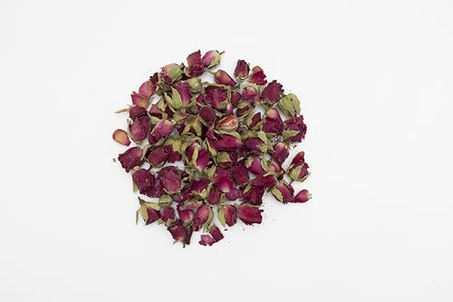Boccioli di rosa rossa essiccata, 100% naturali, colore rosso scuro/bordeaux