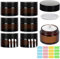 YQBFTC 6 Stück Cremetiegel,20ml Amber Glas Leerdose Salbentiegel Glastiegel Tiegel Cremedose Nachfüllbare Behälter Braunen Glasbehälte mit Deckel und Liner für Kosmetik Cremes Lotionen ätherische Öle