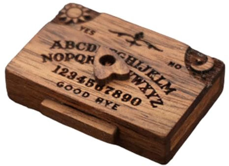 Planche à spiritueux miniature - Modèle miniature - Planche Ouija avec planchette - Planche à spiritueux en bois - Style gothique - Planche à spiritueux miniature de divination