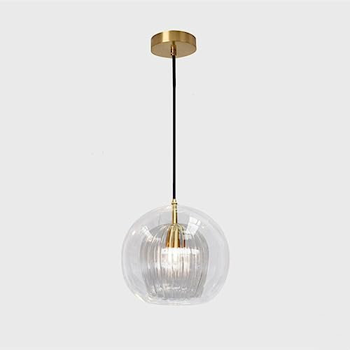 Lampes suspendues en verre soufflé à la main pour îlot de cuisine, double sphère, boule en verre transparent ambré, lampe de plafond de ferme, lustre industriel pour table de salle à manger, chambre à