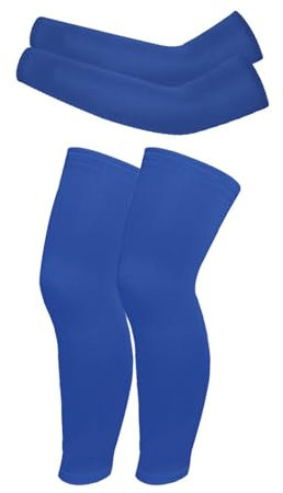 Hotfiary 2 Paires Manchons de Compression pour Les Bras Et Les Jambes desEnfants pour Le Basket-Ball Et Le Football, Protection Solaire Contre Les UV, Sport D'extérieur Respirant, Manchons de Glace