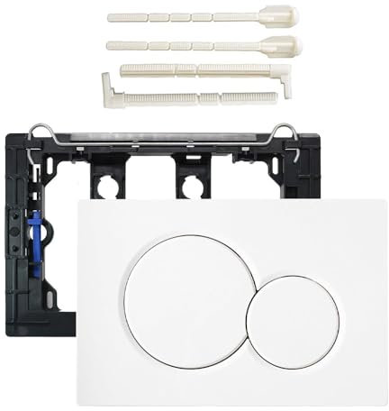Builrand Actuator Plate Push Plate with Flush Release Set and Mounting Frame Double Flush Toilet Actuator Plate Compatible with Geberit Sigma 01 UP300 & 320 Cistern Actuator Plates Replacement Parts