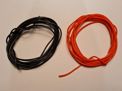22 AWG 0.32mm² Silicone Electrical Wire - 22 Gauge Soft and Flexible Cable [CUT TO SIZE] Low Impedance, High Temperature Resistance Tinned Copper Wire Solder Quickly DIY (2m Black + 2m Red)