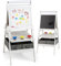 DREAMADE 3 in 1 Kinder Staffelei, doppelseitige Staffelei mit magnetischem Whiteboard, Kreidetafel, Papierrolle, 4 Farbbechern & 2 Stoffboxen, Kunststaffelei für Kinder ab 3 Jahre (Weiß)