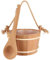 Karida Seau et louche pour sauna – Fait à la main en bois de cèdre rouge canadien – 3,8 l