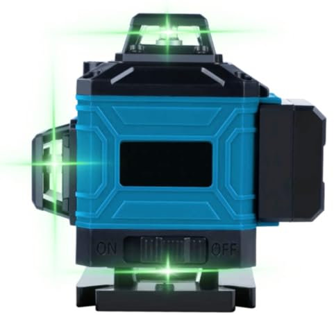 Laser à lignes croisées vert 16 lignes, niveau laser 4x360 ° à nivellement automatique Laser de chantier horizontal et vertical Faisceau laser vert pour chantiers intérieurs(bleu)