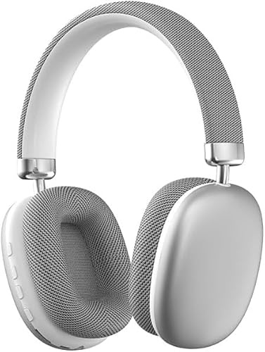 Auriculares inalámbricos sobre la oreja, auriculares Bluetooth 5.3 con cancelación de ruido con micrófonos, audio de alta resolución, tiempo de reproducción de 48 horas, plegables, almohadillas suaves