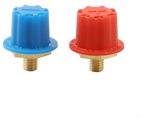 M8 Positive and Negative for battery Terminals, 250A Brass Adapter for Lithium for battery, 1 Pair with Dust Covers, IP66 Rated