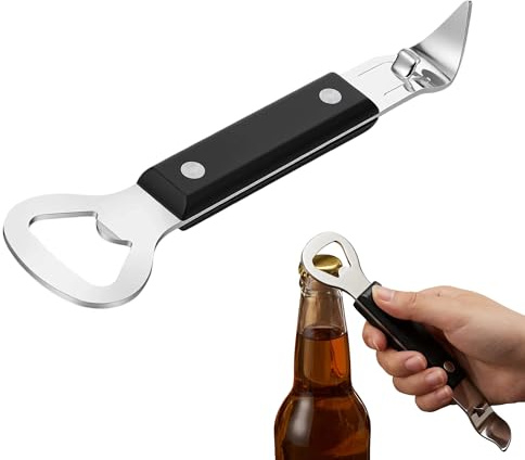 Manual Can Opener & Can Punch Tool, 2-in-1 Can Punch and Bottle Opener Compact Can Opener Manual for Camping Travel Kitchen
