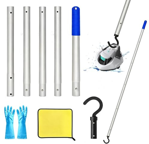 VETOLAKA Gancio Per Robot Da Piscina Con Panno Per La Pulizia E Guanto, Accessori Per La Pulizia Della Piscina